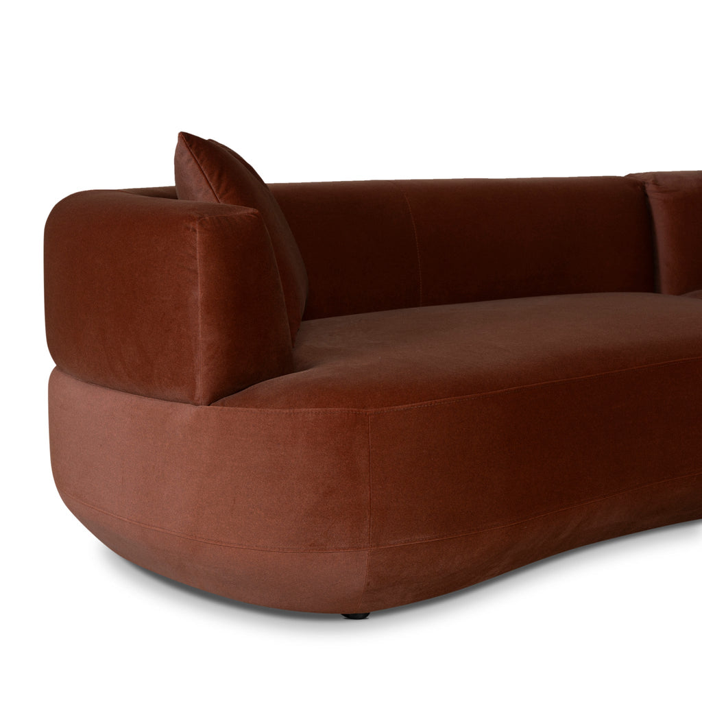 Modular Right Chaise Sofa - Burnt Brown