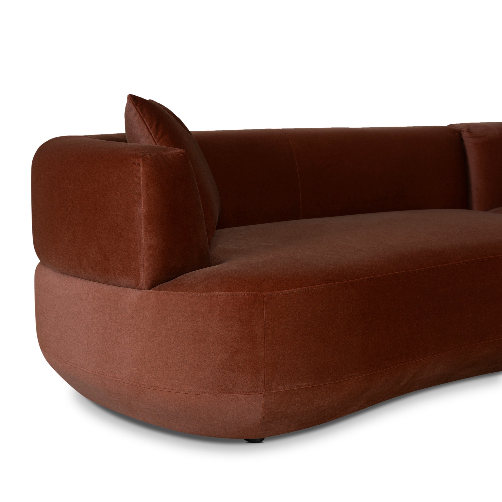 Modular Right Chaise Sofa - Burnt Brown