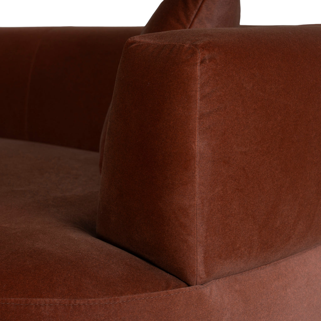 Modular Left Chaise Sofa - Burnt Brown