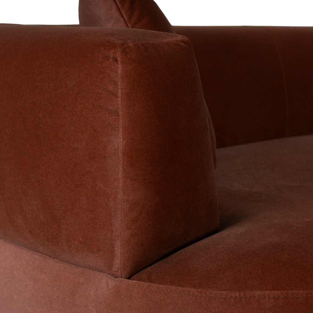 Modular Right Chaise Sofa - Burnt Brown