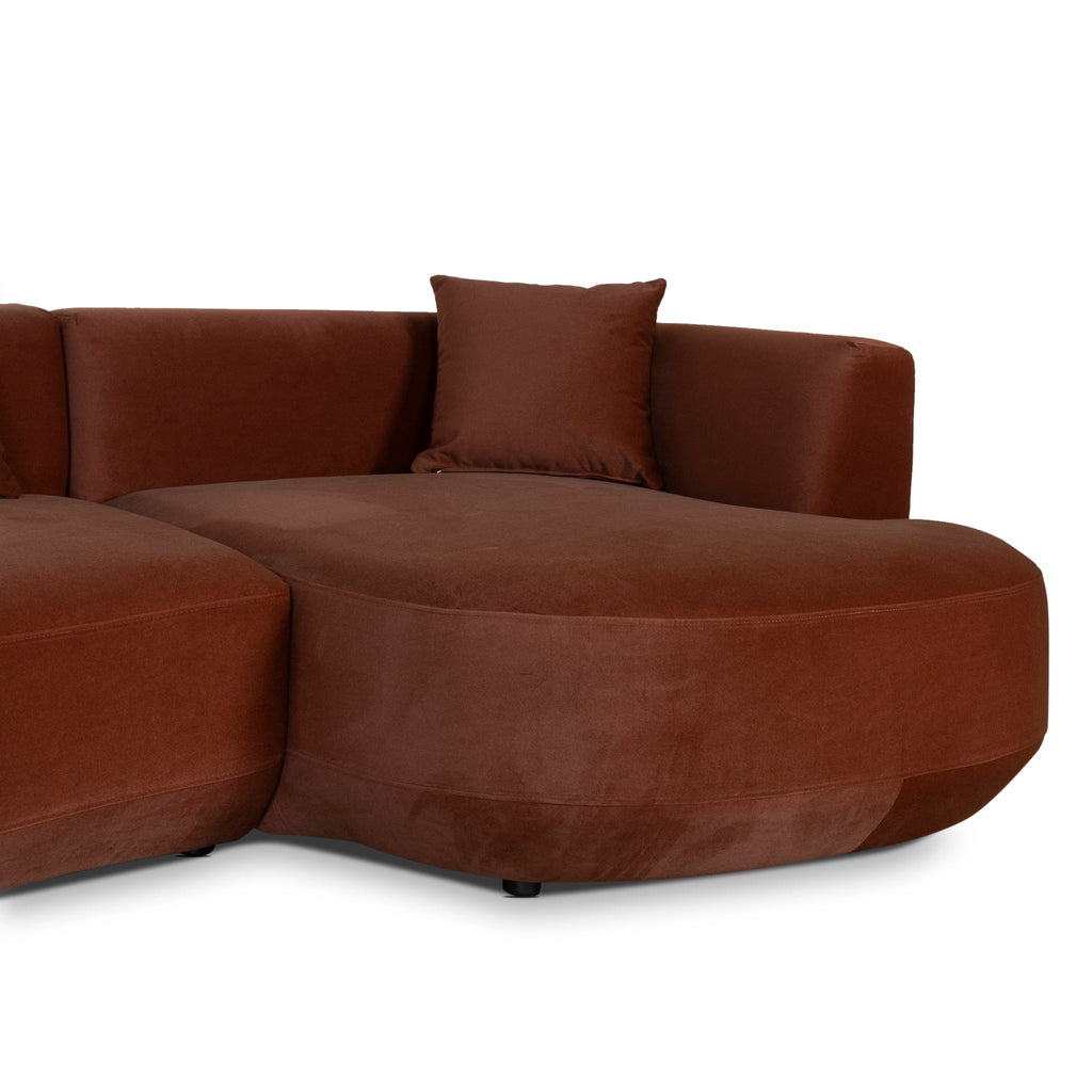 Modular Right Chaise Sofa - Burnt Brown
