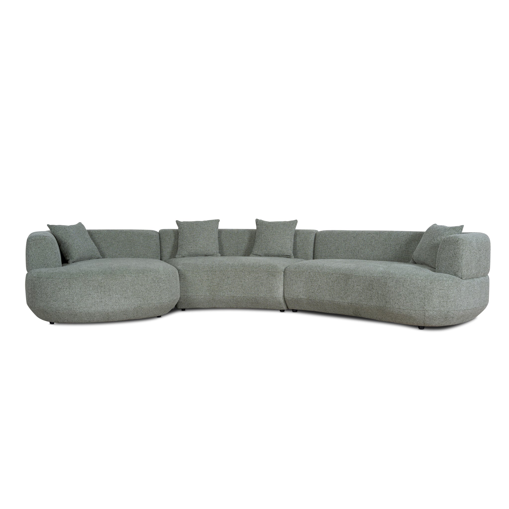 Modular Left Chaise Sofa - Coral Light Green