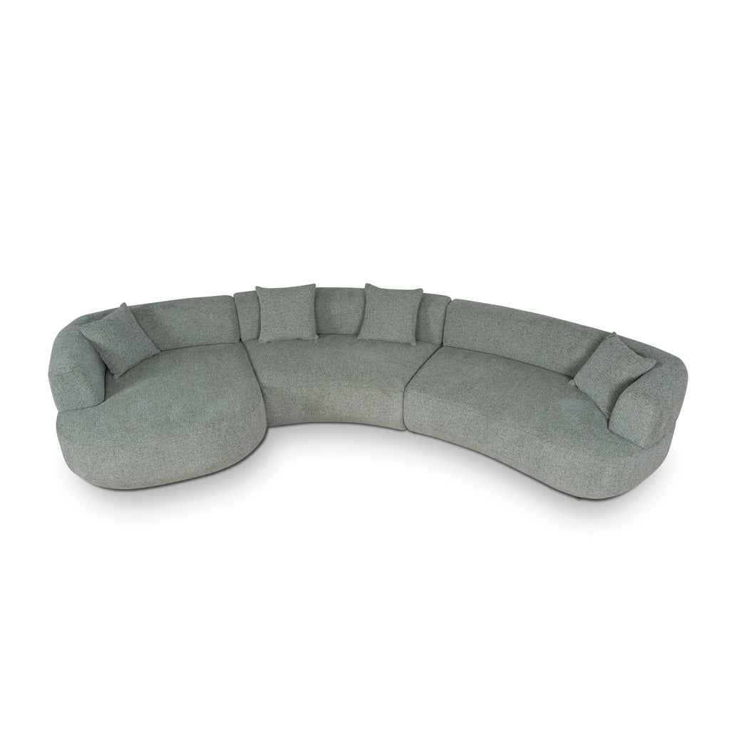 Modular Left Chaise Sofa - Coral Light Green