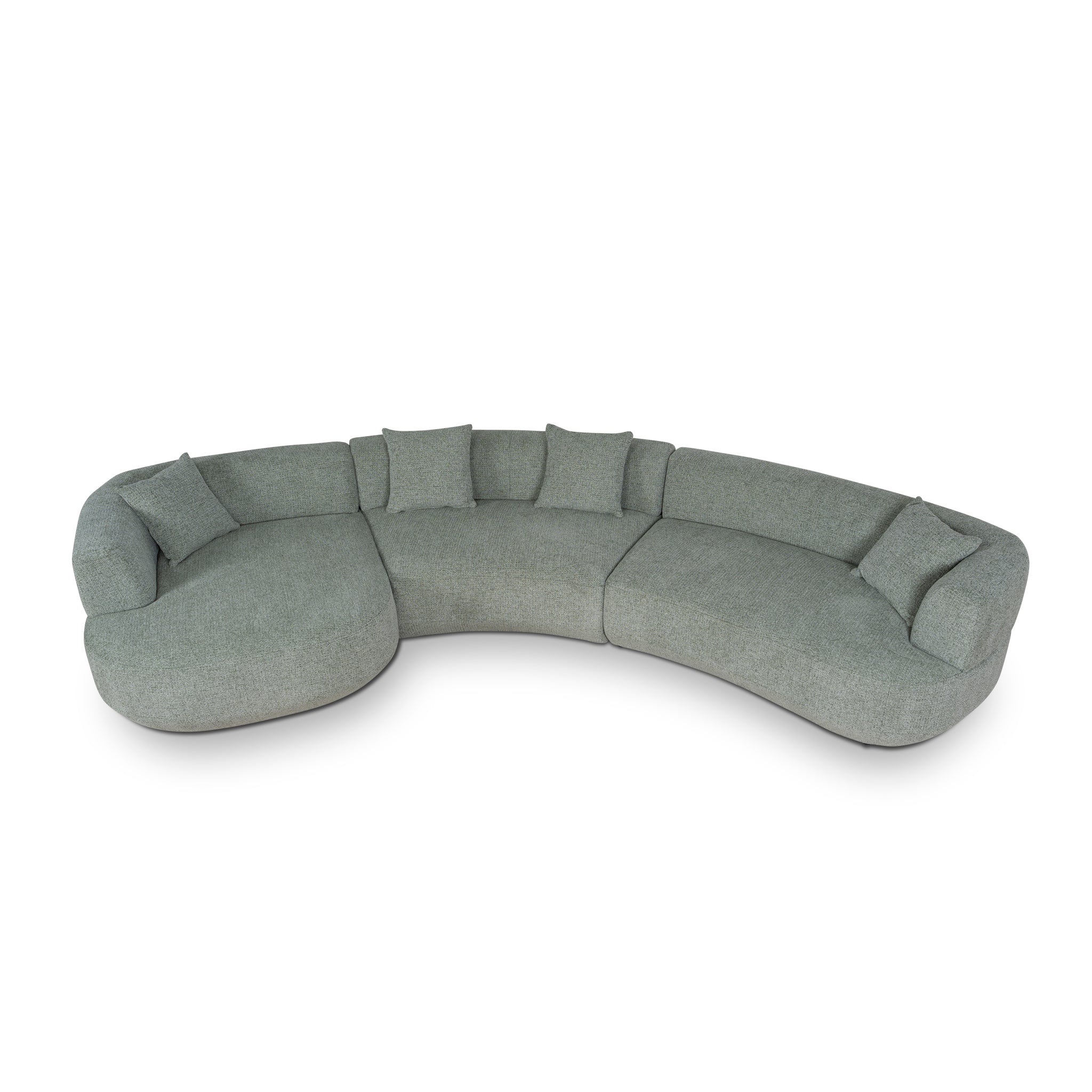 Modular Left Chaise Sofa - Coral Light Green