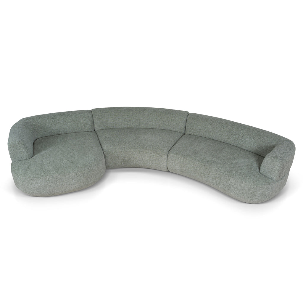 Modular Left Chaise Sofa - Coral Light Green