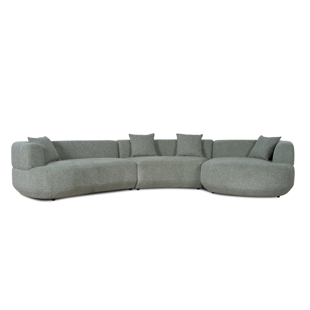 Modular Right Chaise Sofa - Coral Light Green
