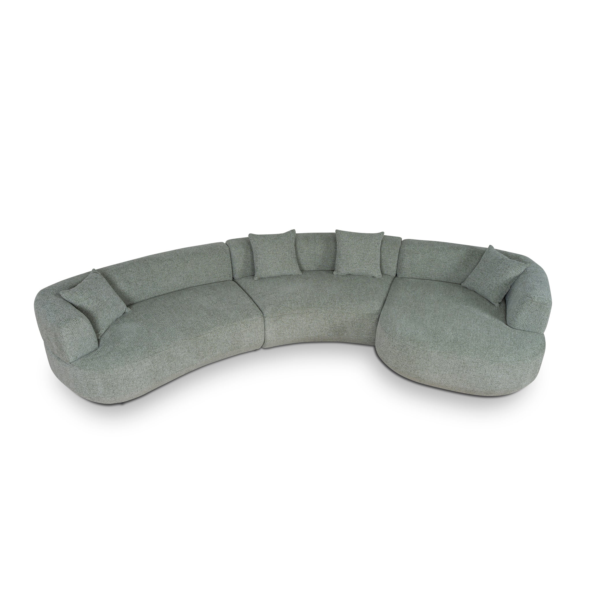 Modular Right Chaise Sofa - Coral Light Green