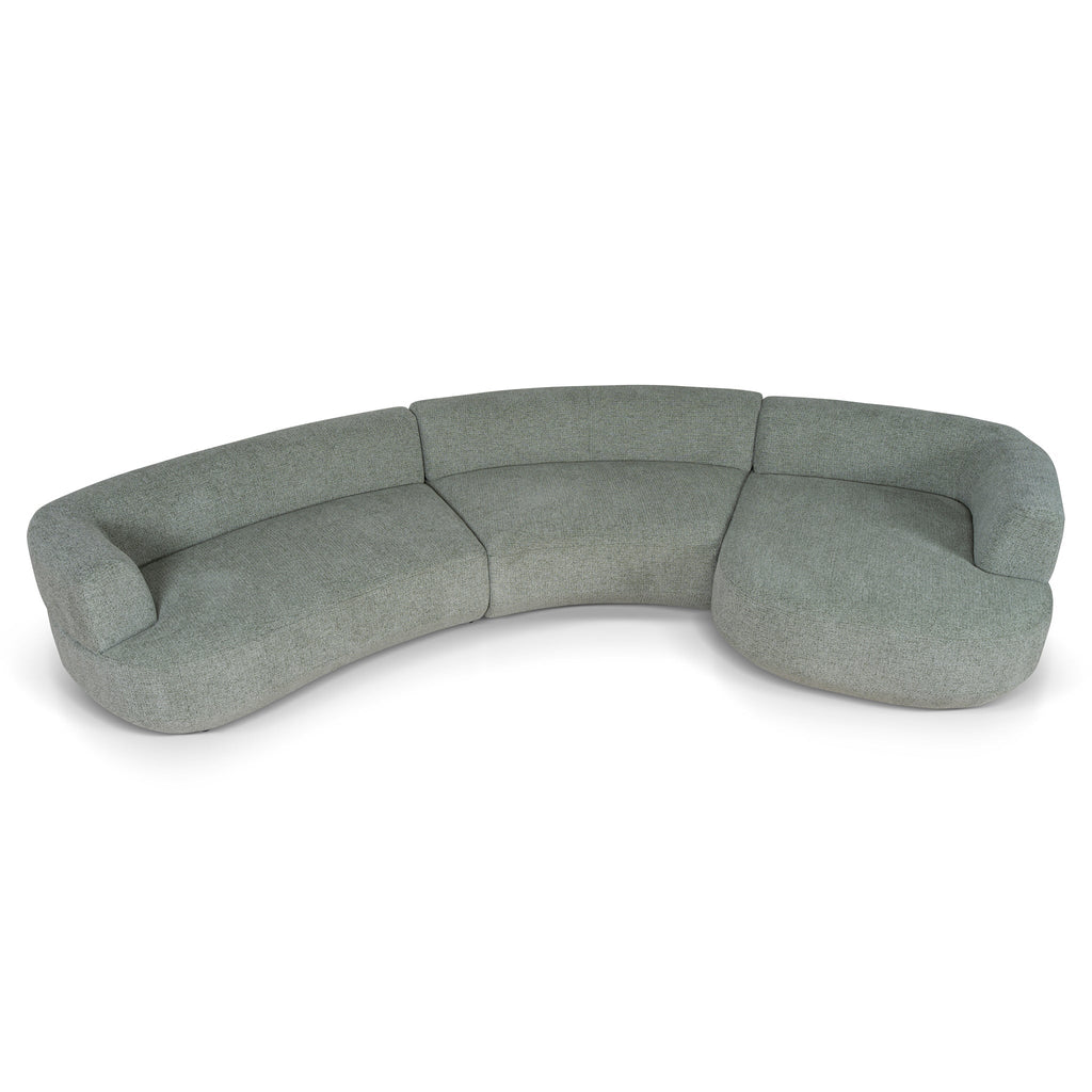 Modular Right Chaise Sofa - Coral Light Green