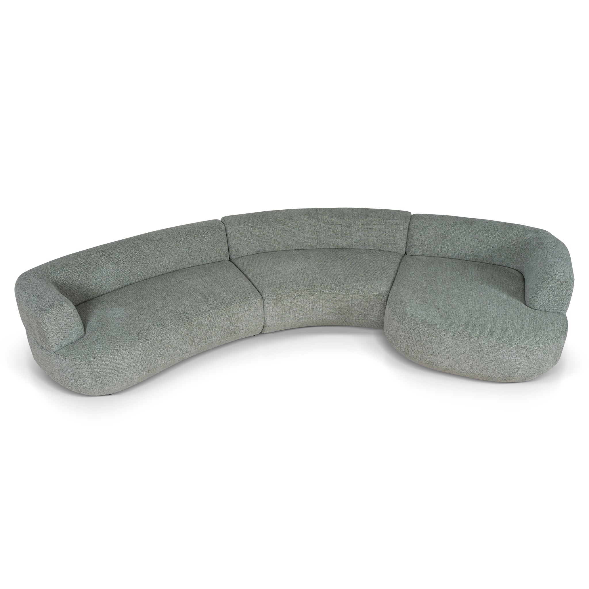 Modular Right Chaise Sofa - Coral Light Green
