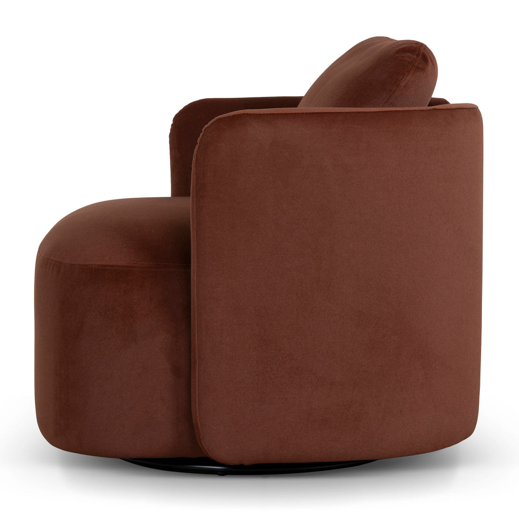Swivel Armchair - Burnt Brown