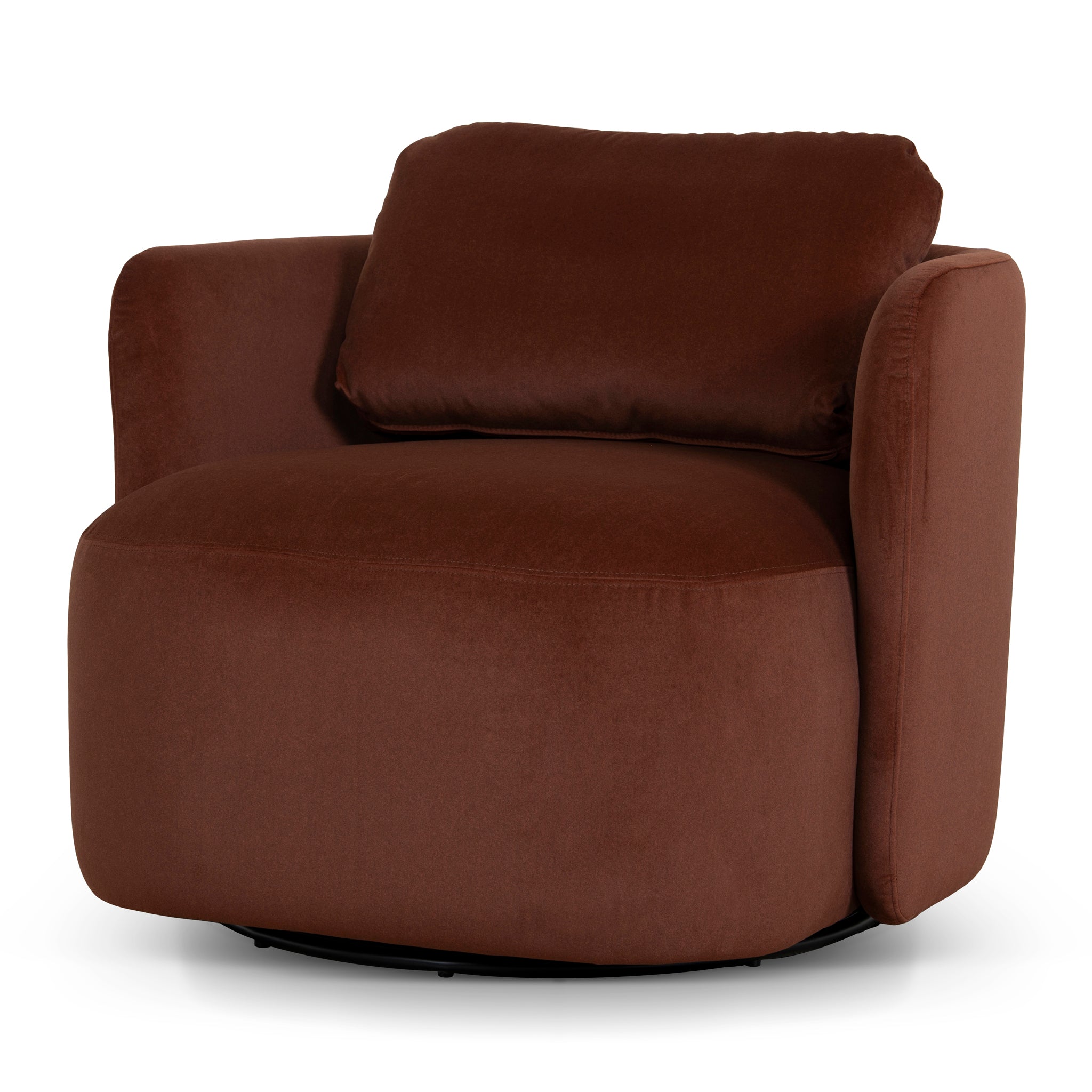 Swivel Armchair - Burnt Brown