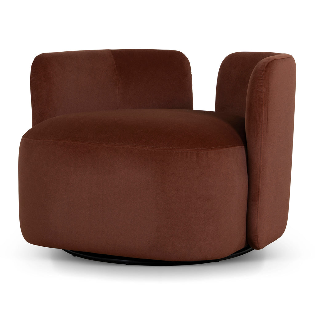 Swivel Armchair - Burnt Brown