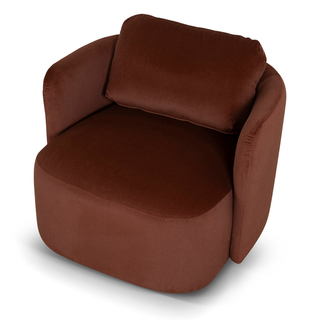 Swivel Armchair - Burnt Brown