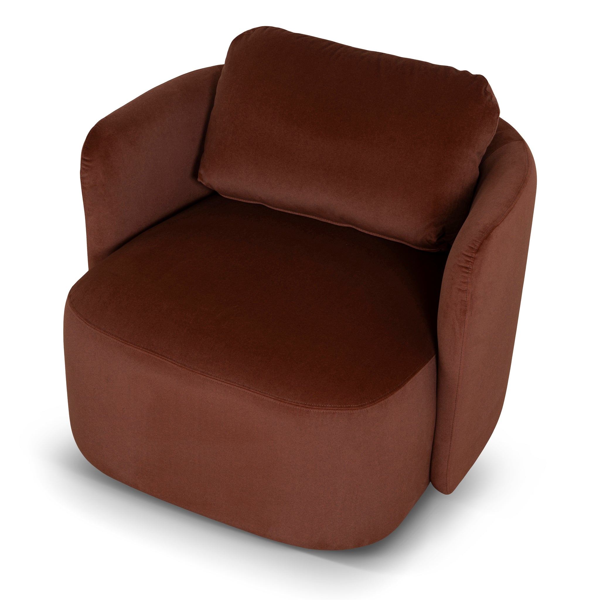 Swivel Armchair - Burnt Brown