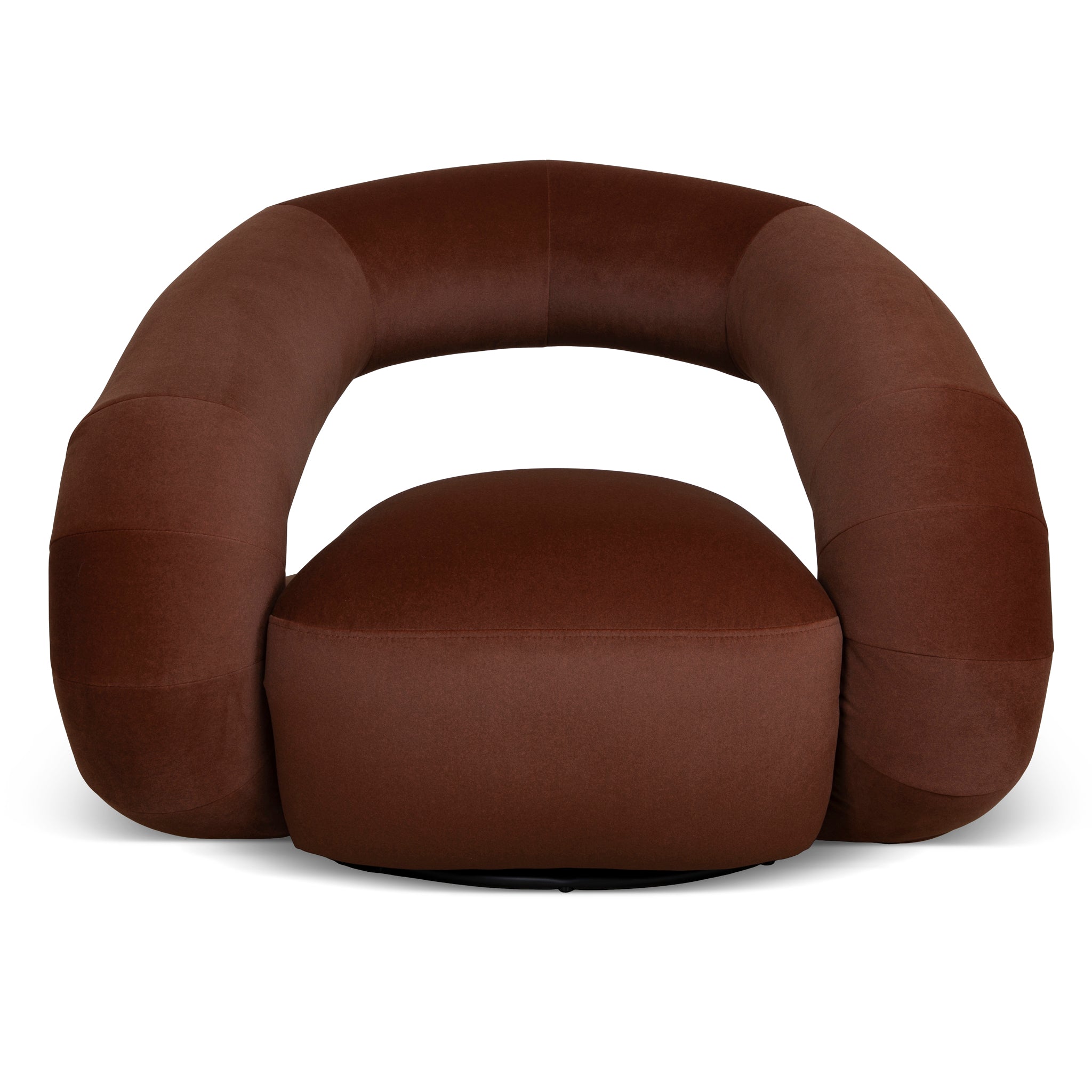 Swivel Armchair - Burnt Brown