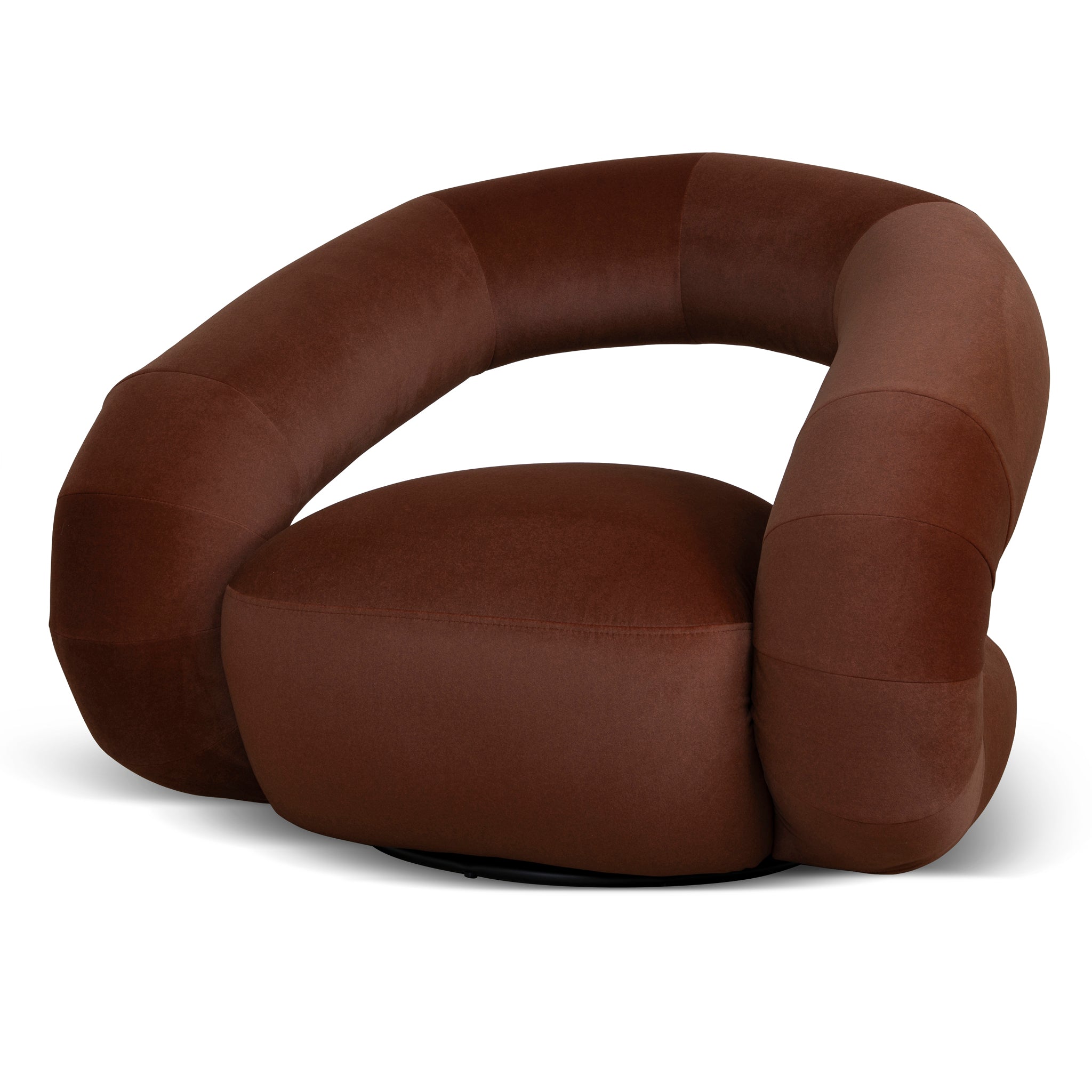 Swivel Armchair - Burnt Brown