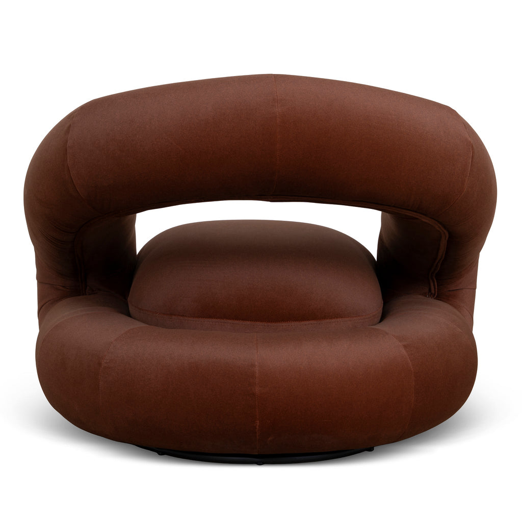Swivel Armchair - Burnt Brown