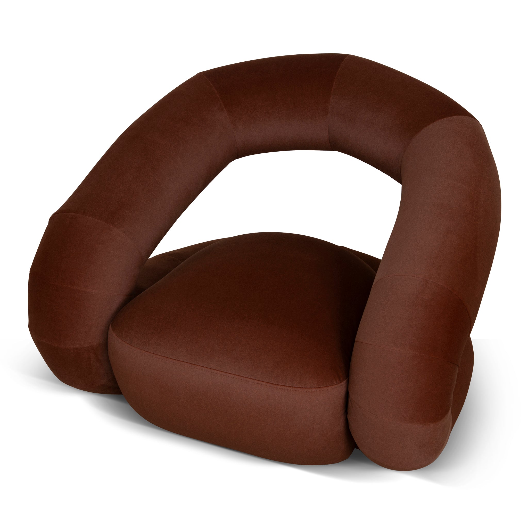 Swivel Armchair - Burnt Brown
