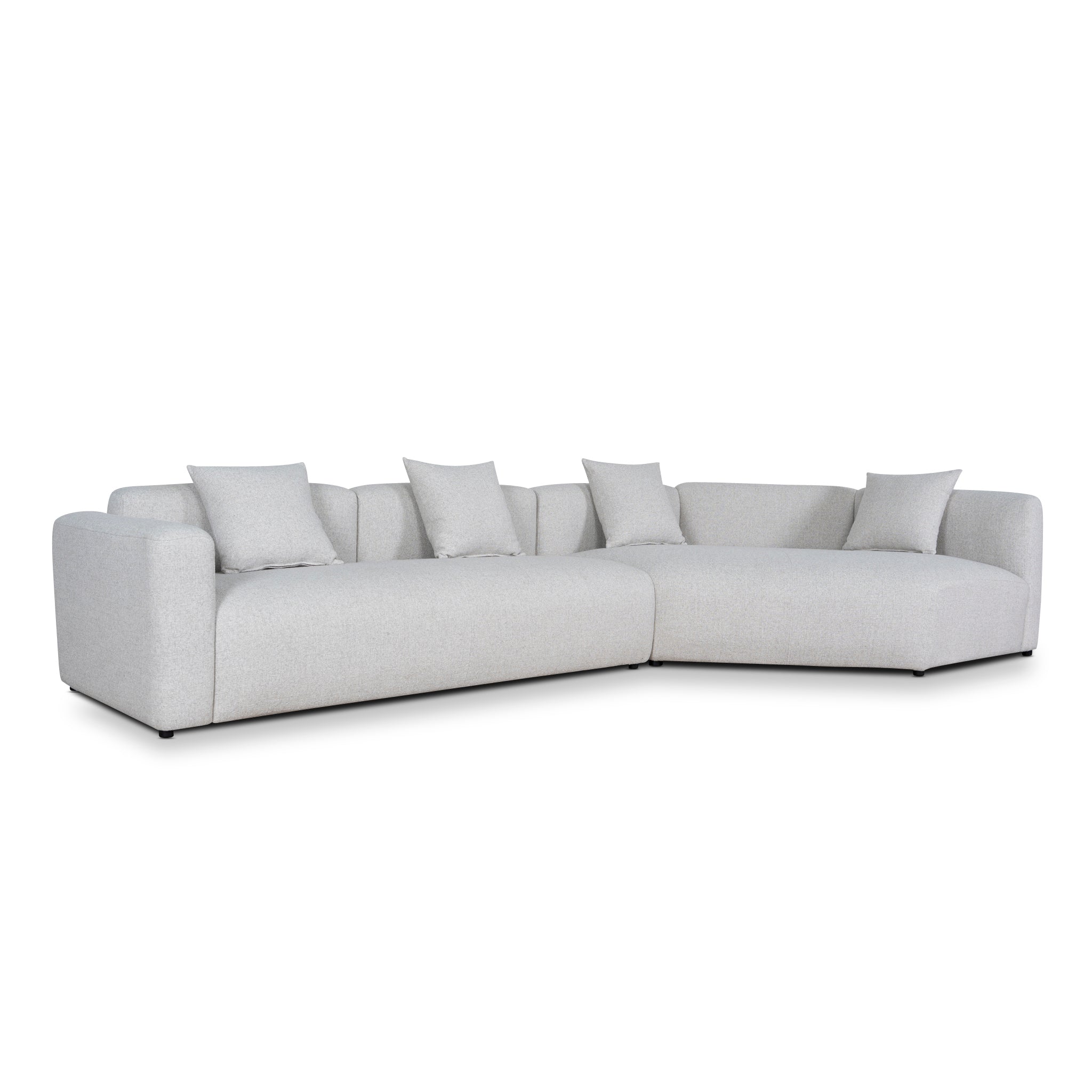 Left Arm Corner Sofa - Textured Beige