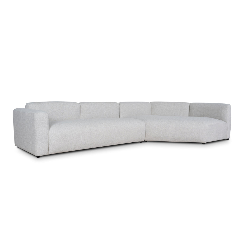 Left Arm Corner Sofa - Textured Beige