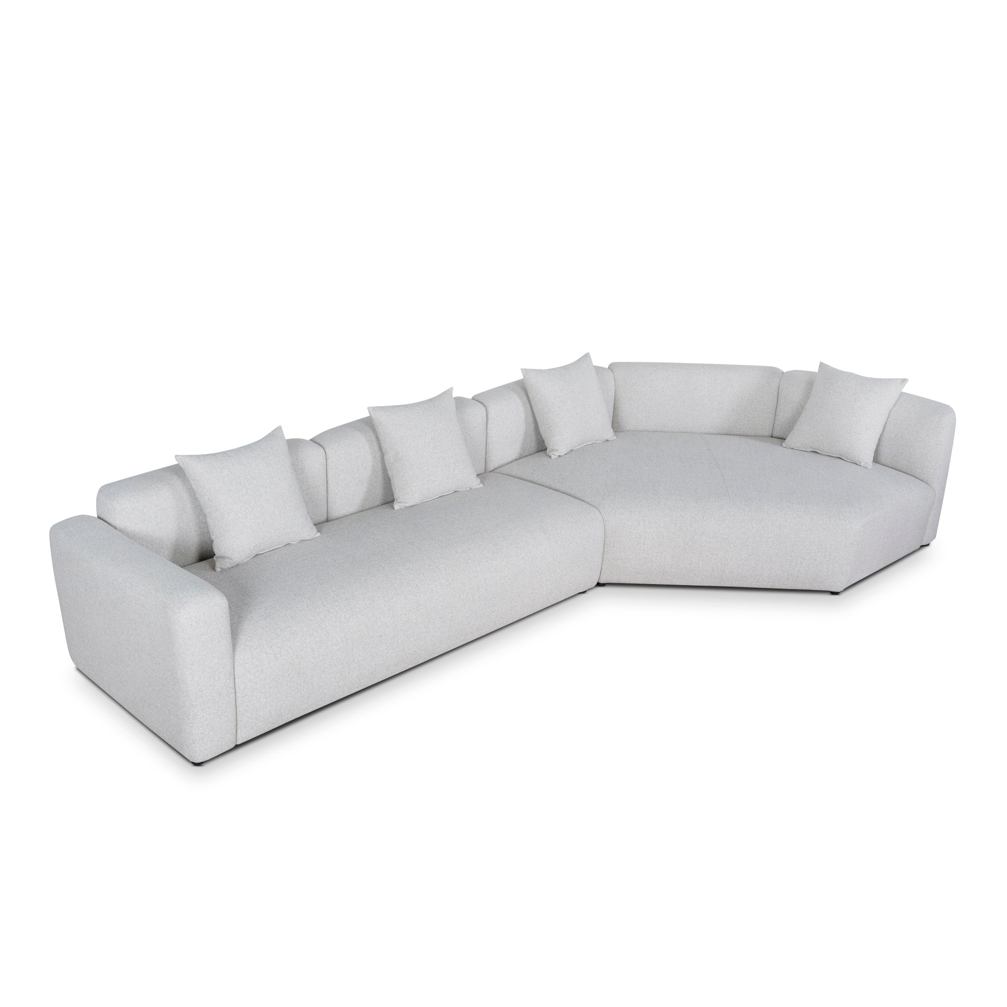 Left Arm Corner Sofa - Textured Beige