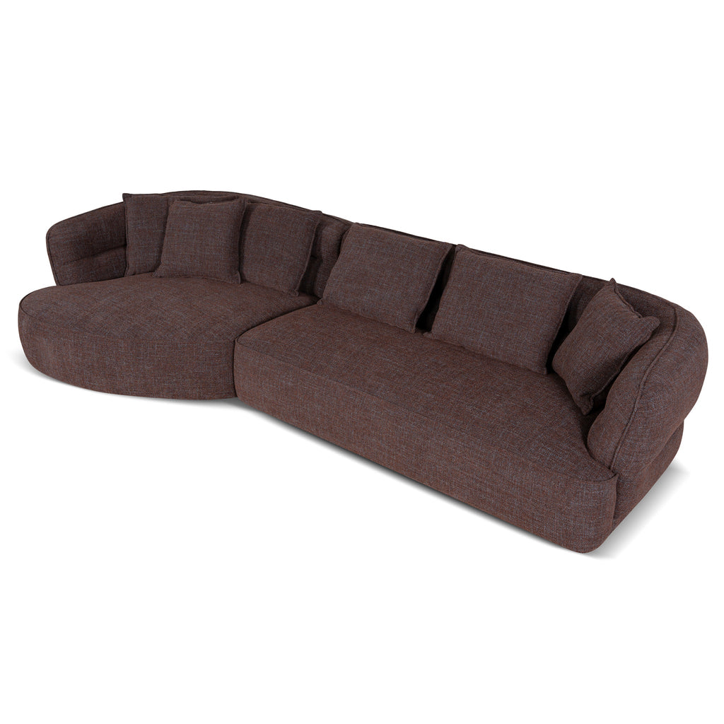 Left Chaise Sofa - Moss Brown