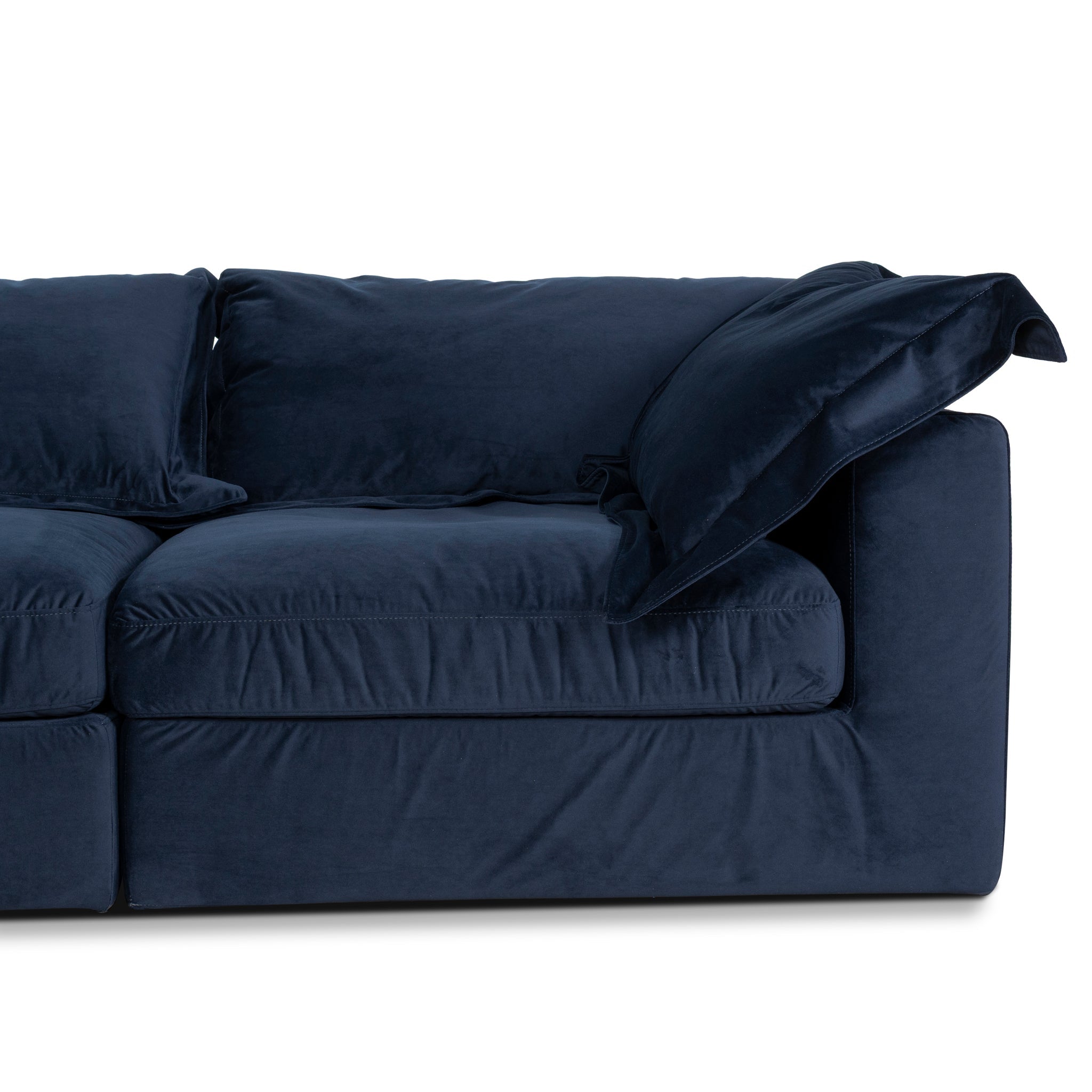 3 Seater Chaise Sofa - Navy Blue