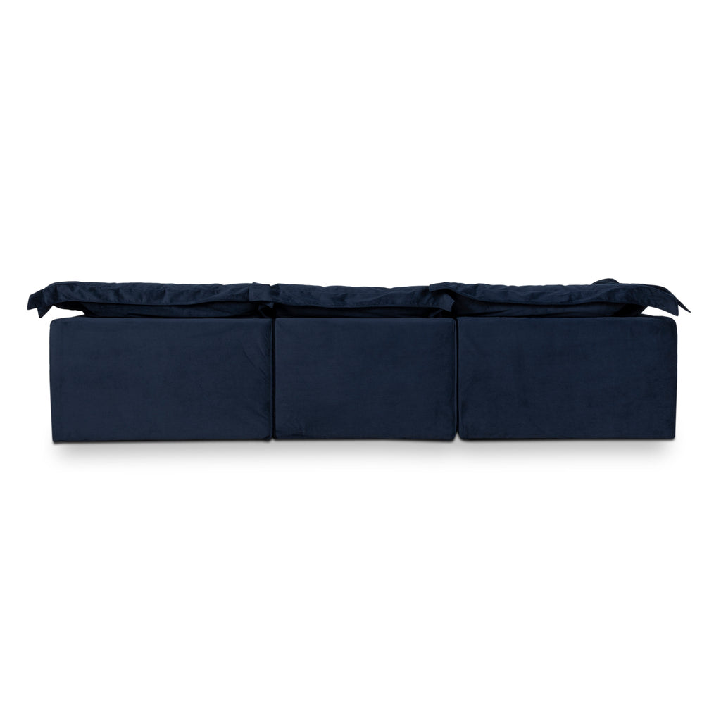 3 Seater Chaise Sofa - Navy Blue