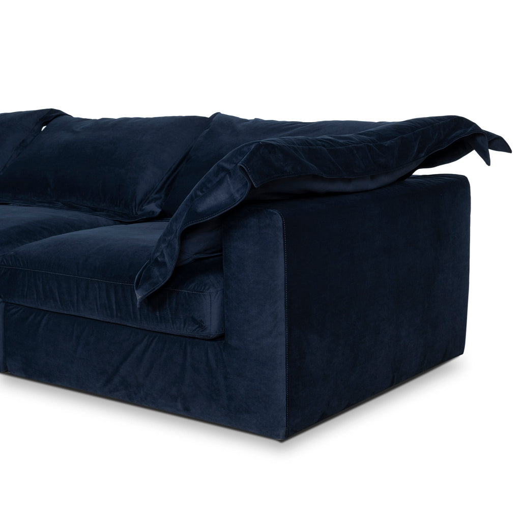 3 Seater Chaise Sofa - Navy Blue