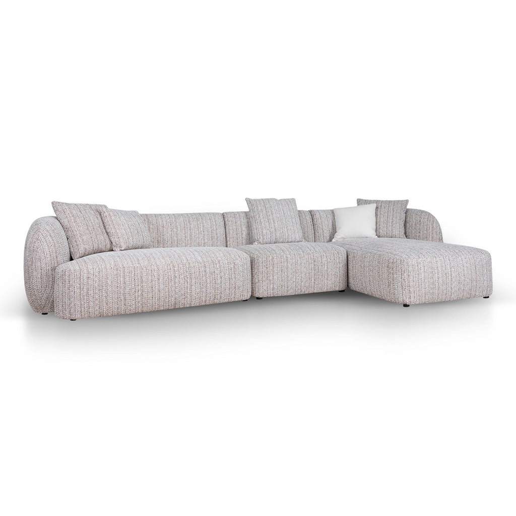 4 Seater Right Chaise Sofa - Plush Spec Brown
