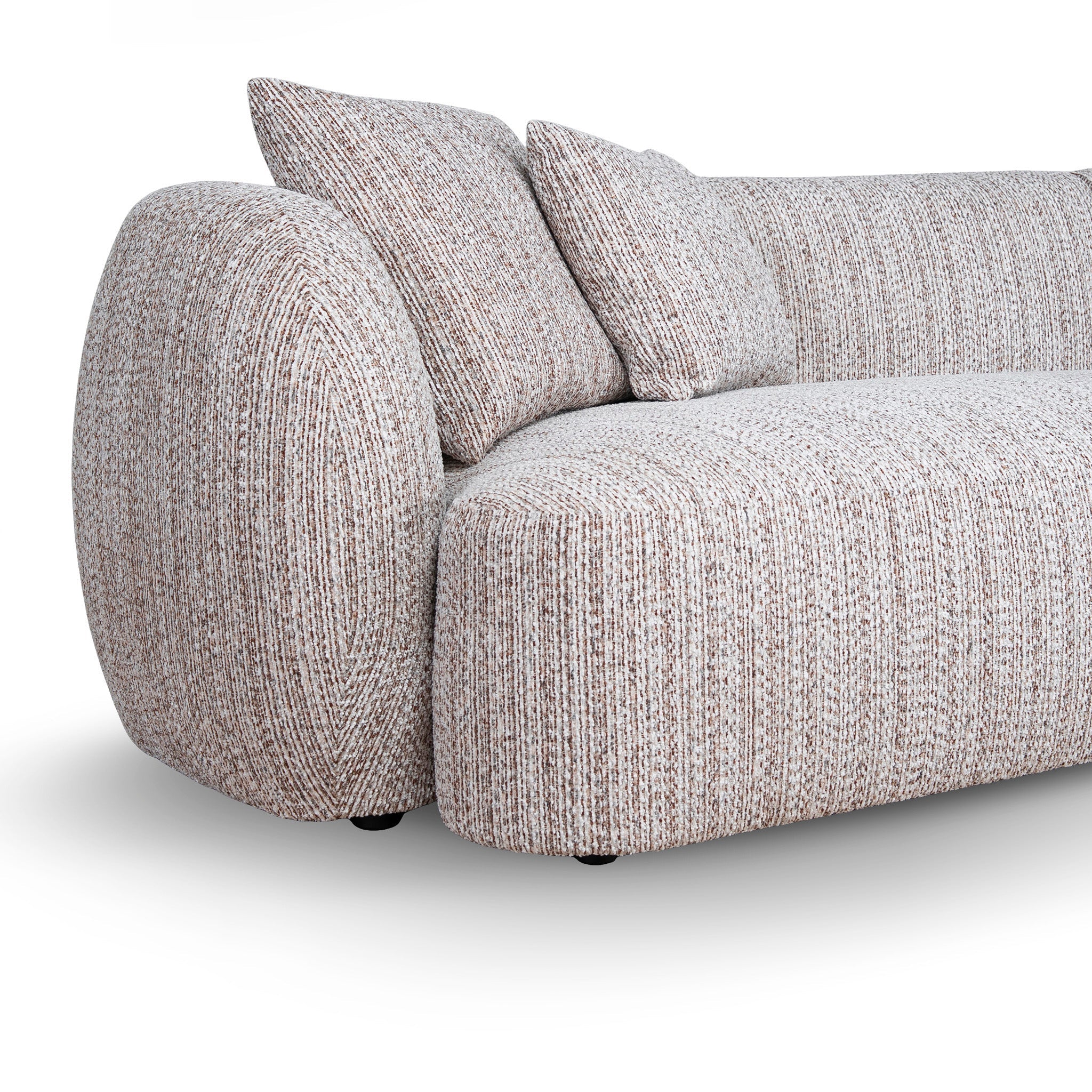4 Seater Right Chaise Sofa - Plush Spec Brown