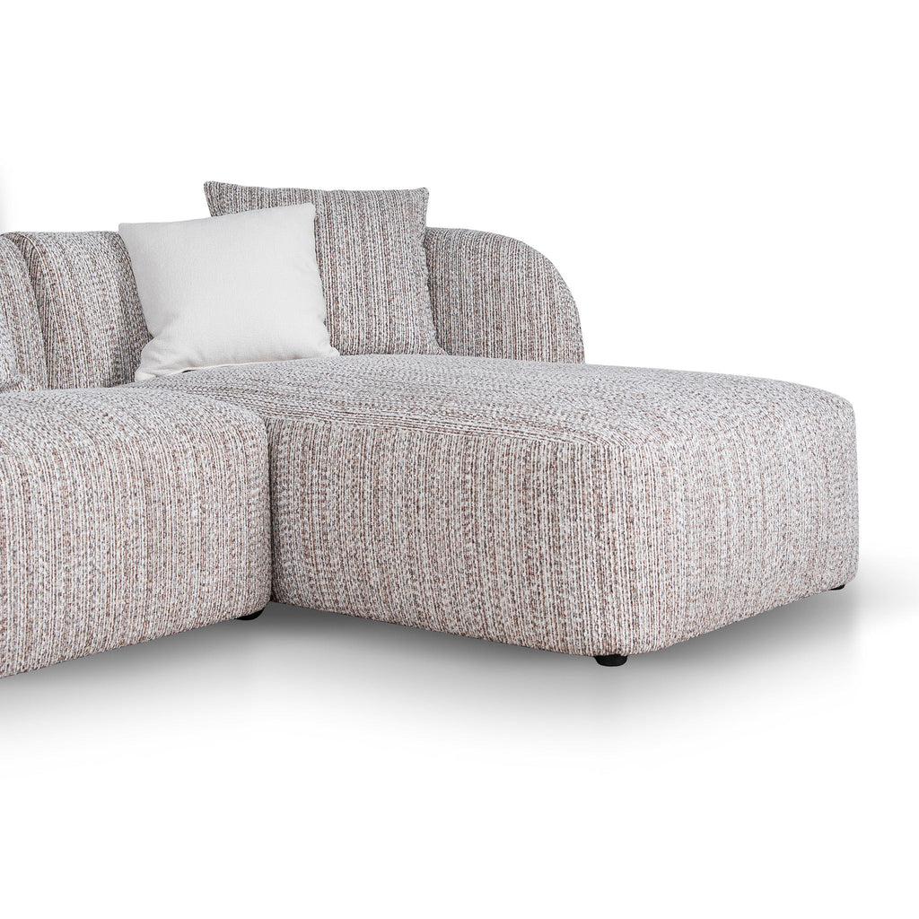 4 Seater Right Chaise Sofa - Plush Spec Brown
