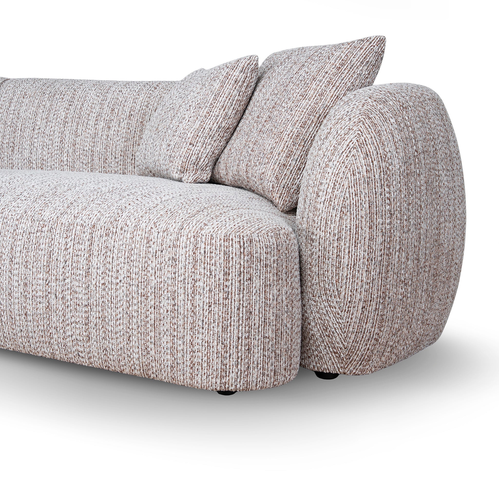 4 Seater Left Chaise Sofa - Plush Spec Brown