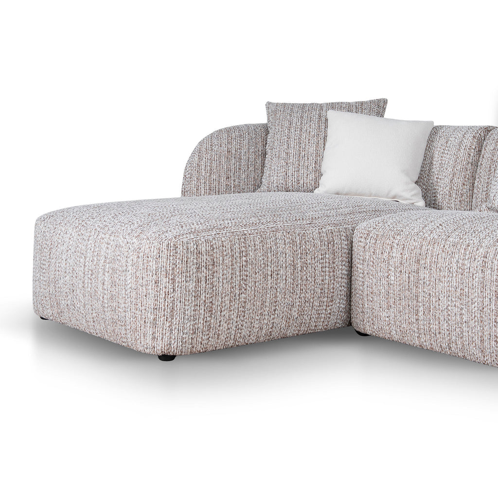 4 Seater Left Chaise Sofa - Plush Spec Brown