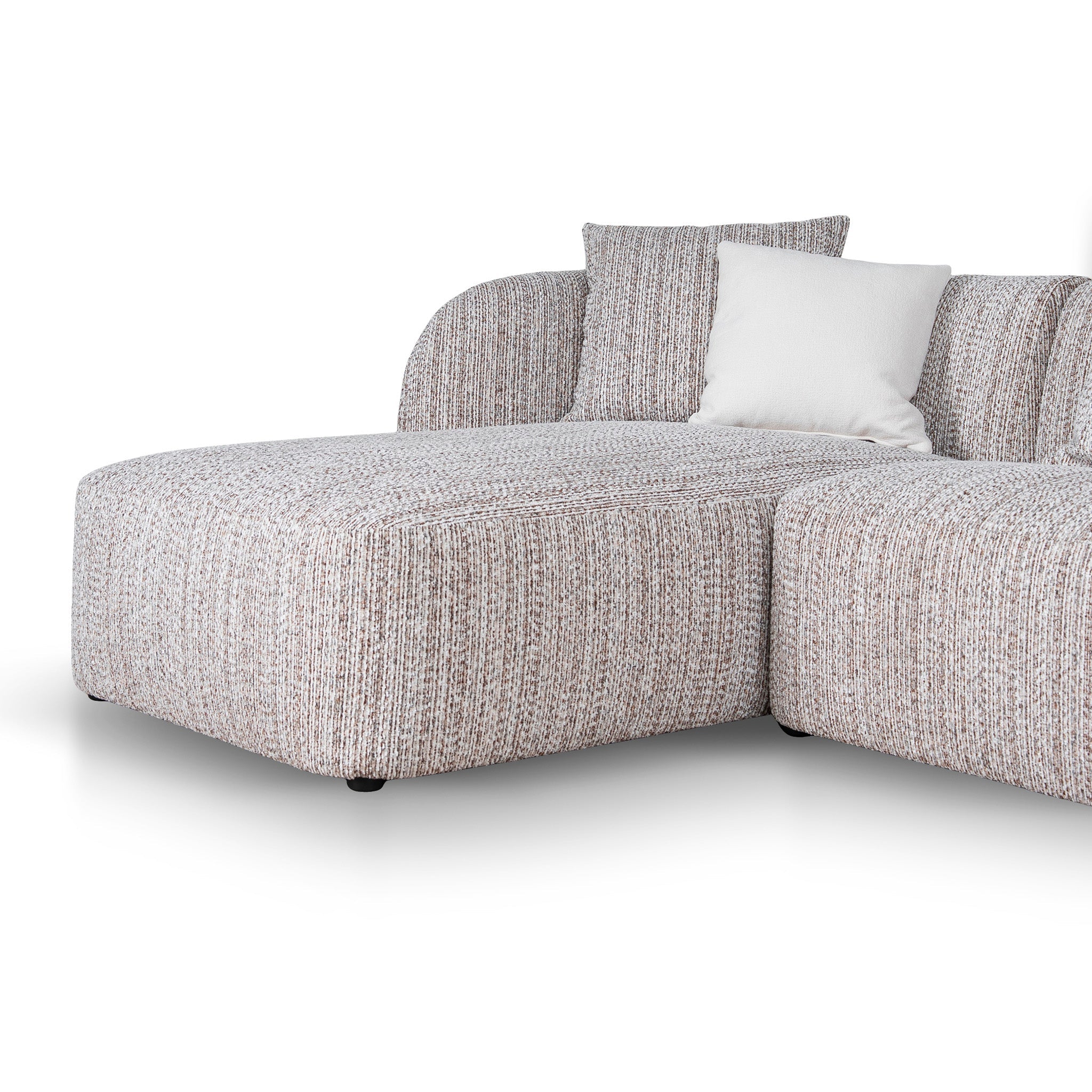 4 Seater Left Chaise Sofa - Plush Spec Brown