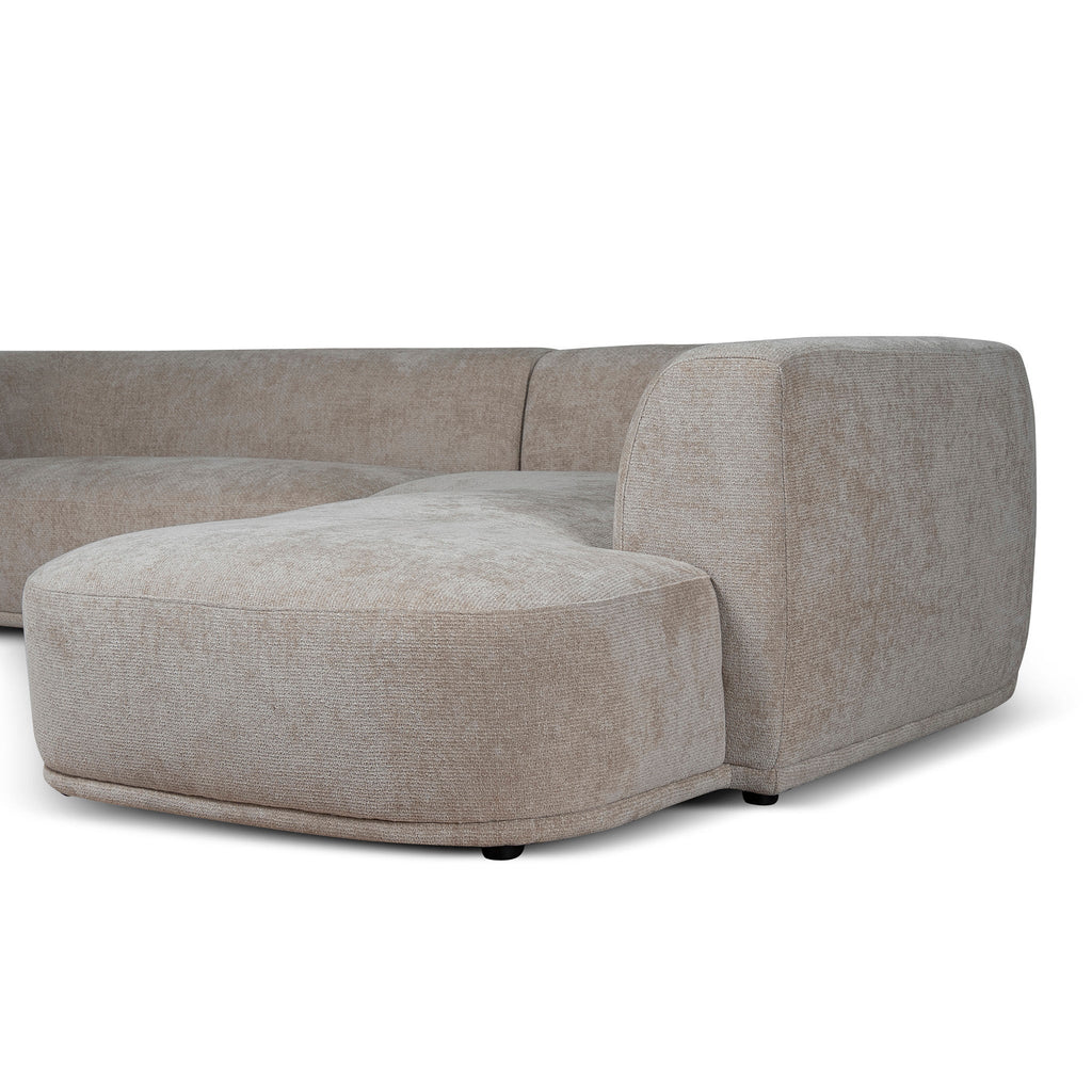4 Seater Right Chaise Sofa - Lila Beige