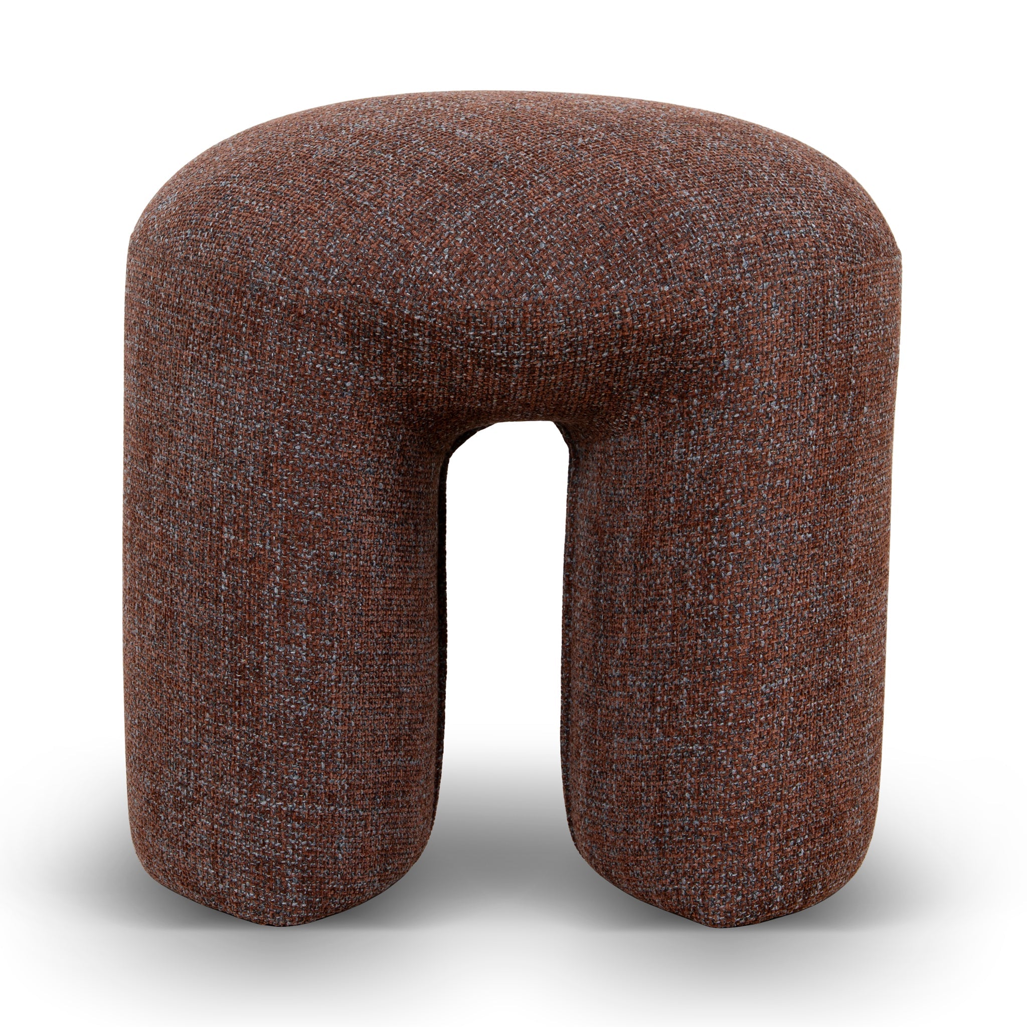 Round Firenze Ottoman- Moss Brown