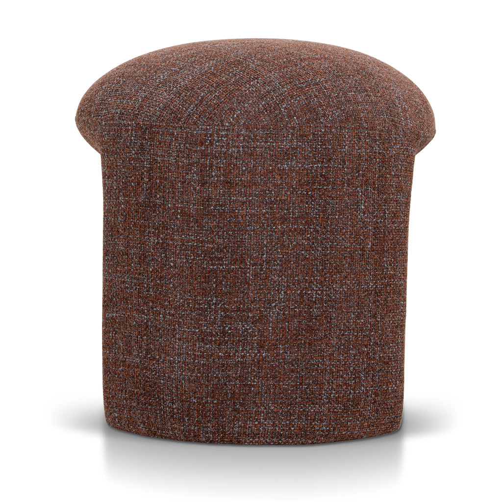 Round Firenze Ottoman- Moss Brown