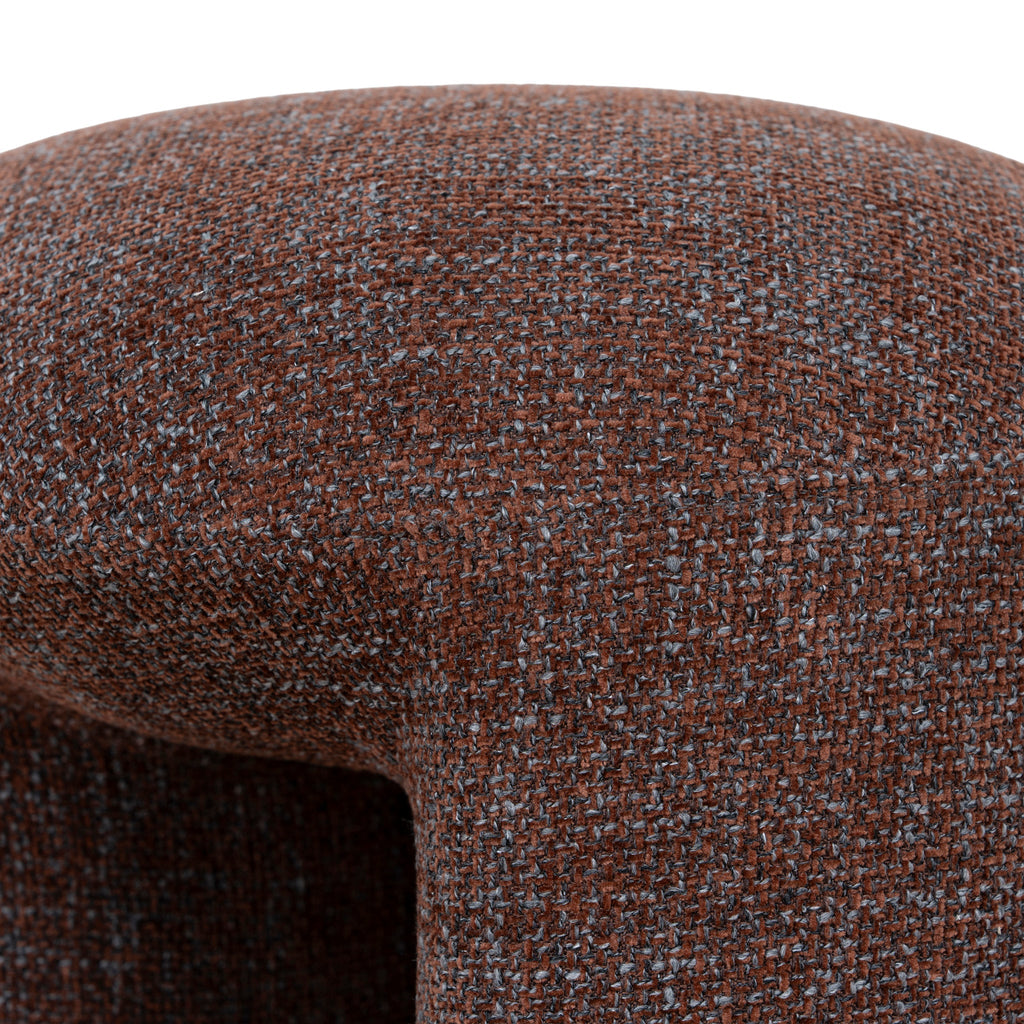 Round Firenze Ottoman- Moss Brown