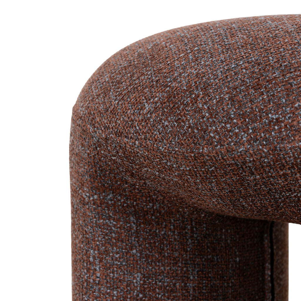 Round Firenze Ottoman- Moss Brown