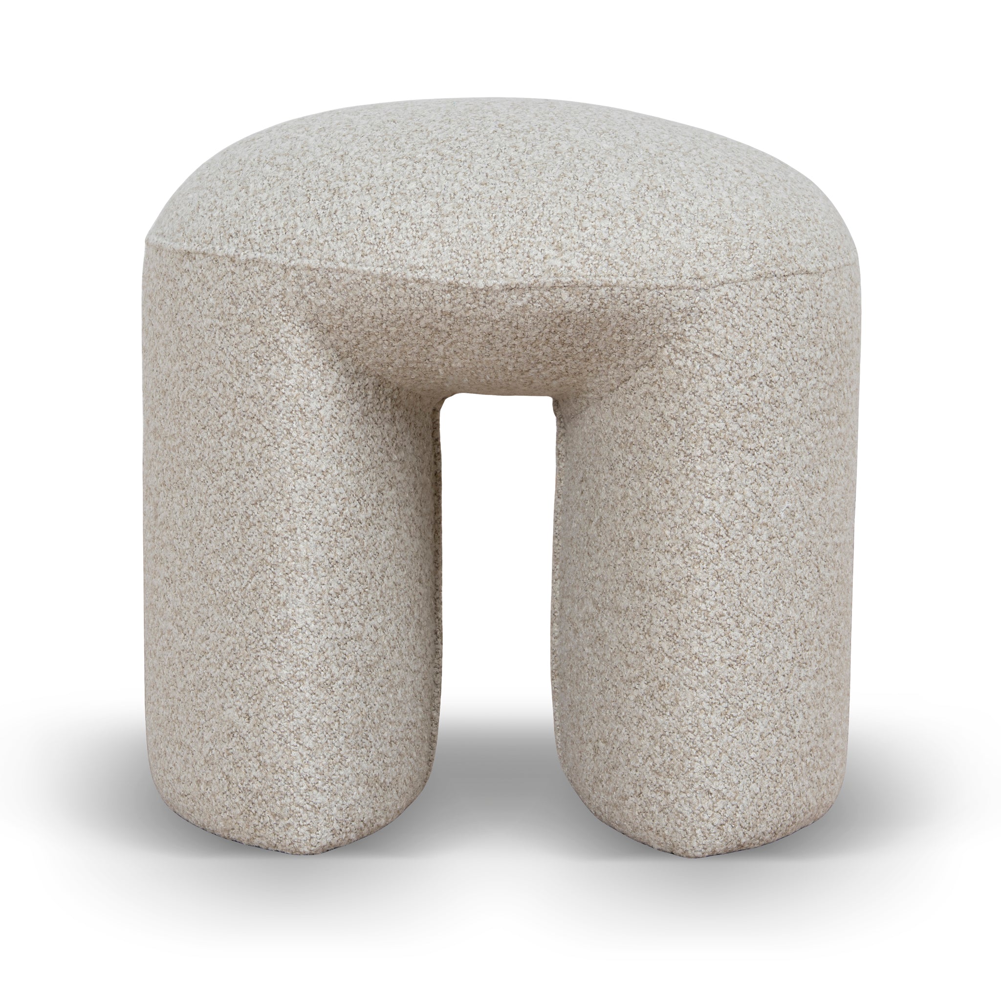 Round Firenze Ottoman- Oatmeal Beige