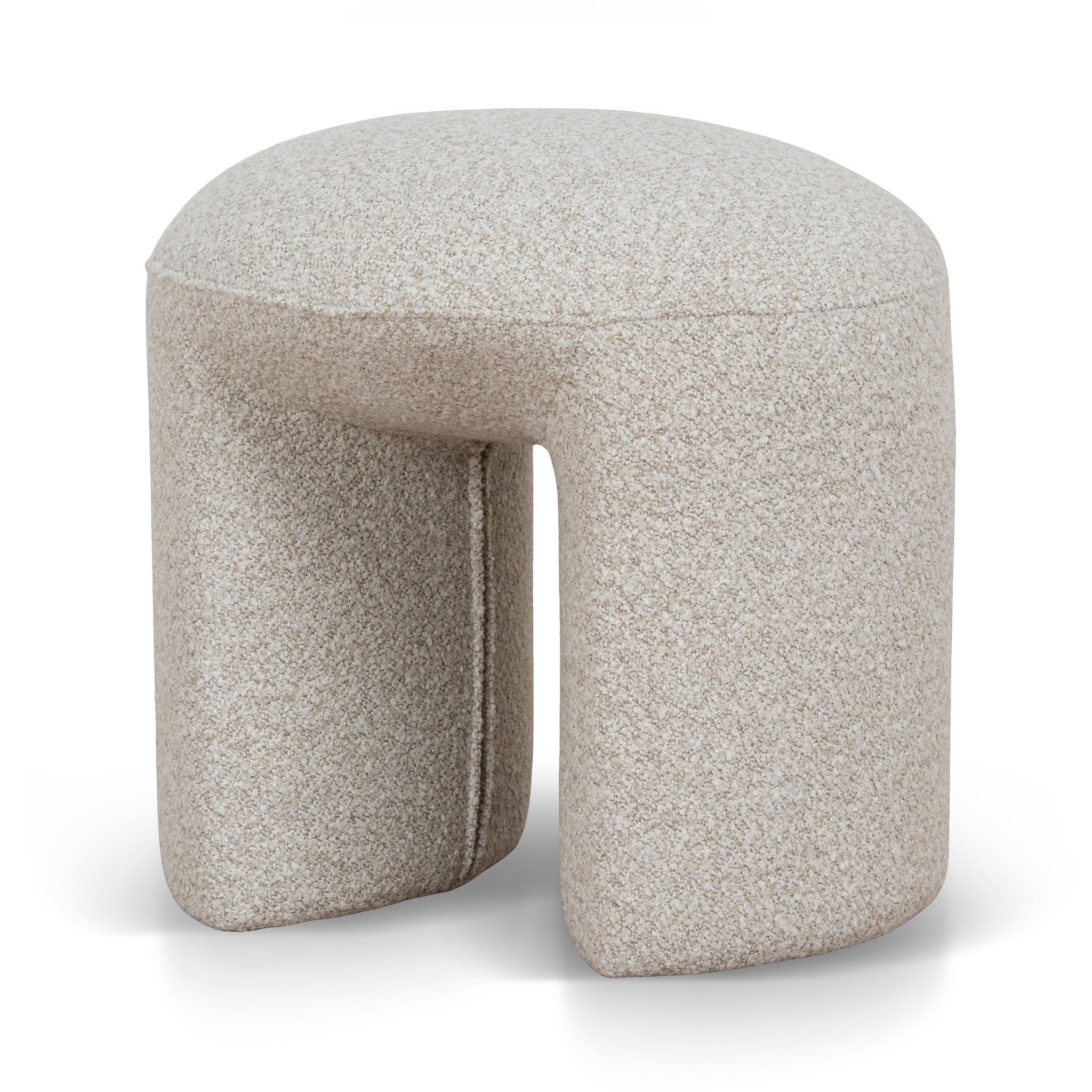 Round Firenze Ottoman- Oatmeal Beige