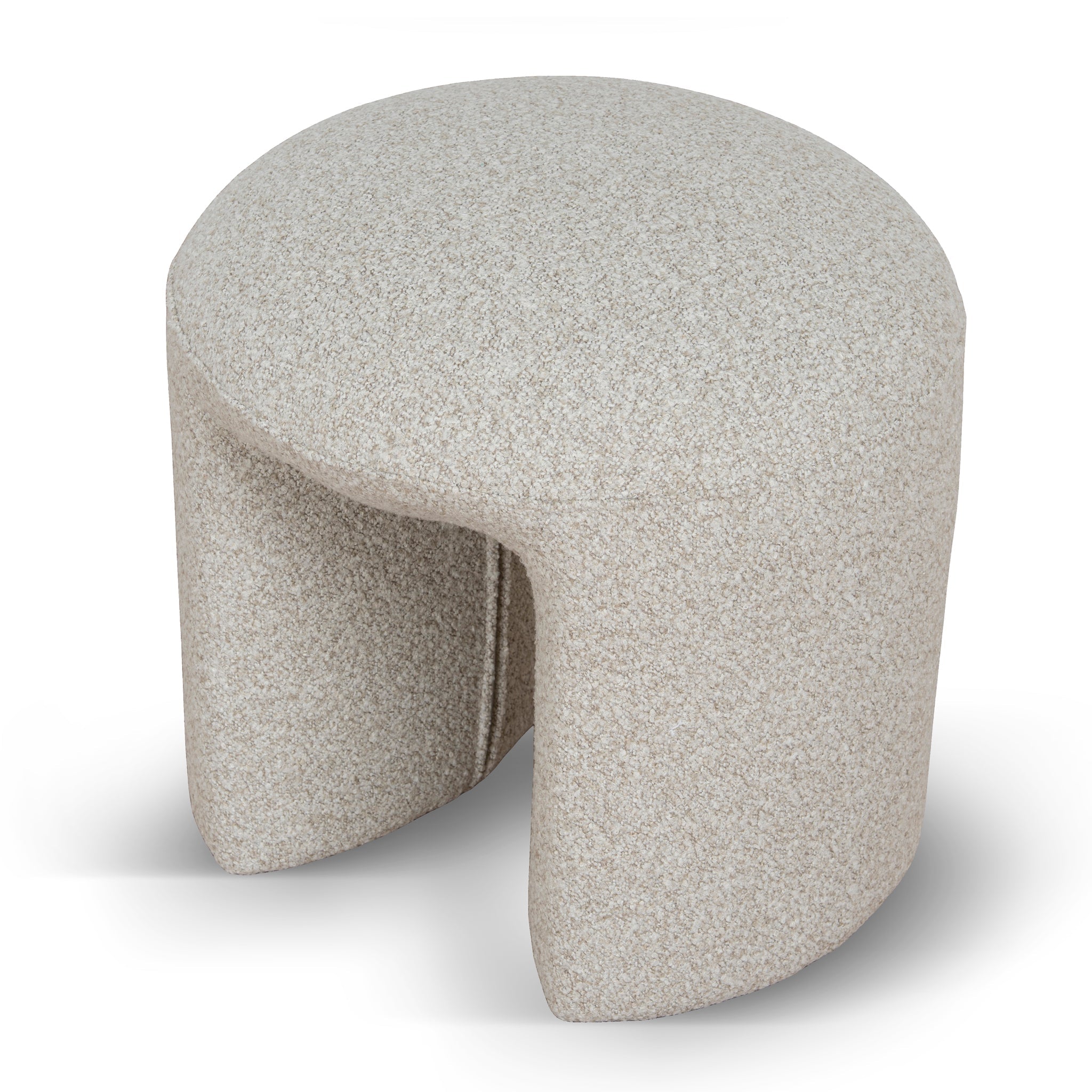 Round Firenze Ottoman- Oatmeal Beige