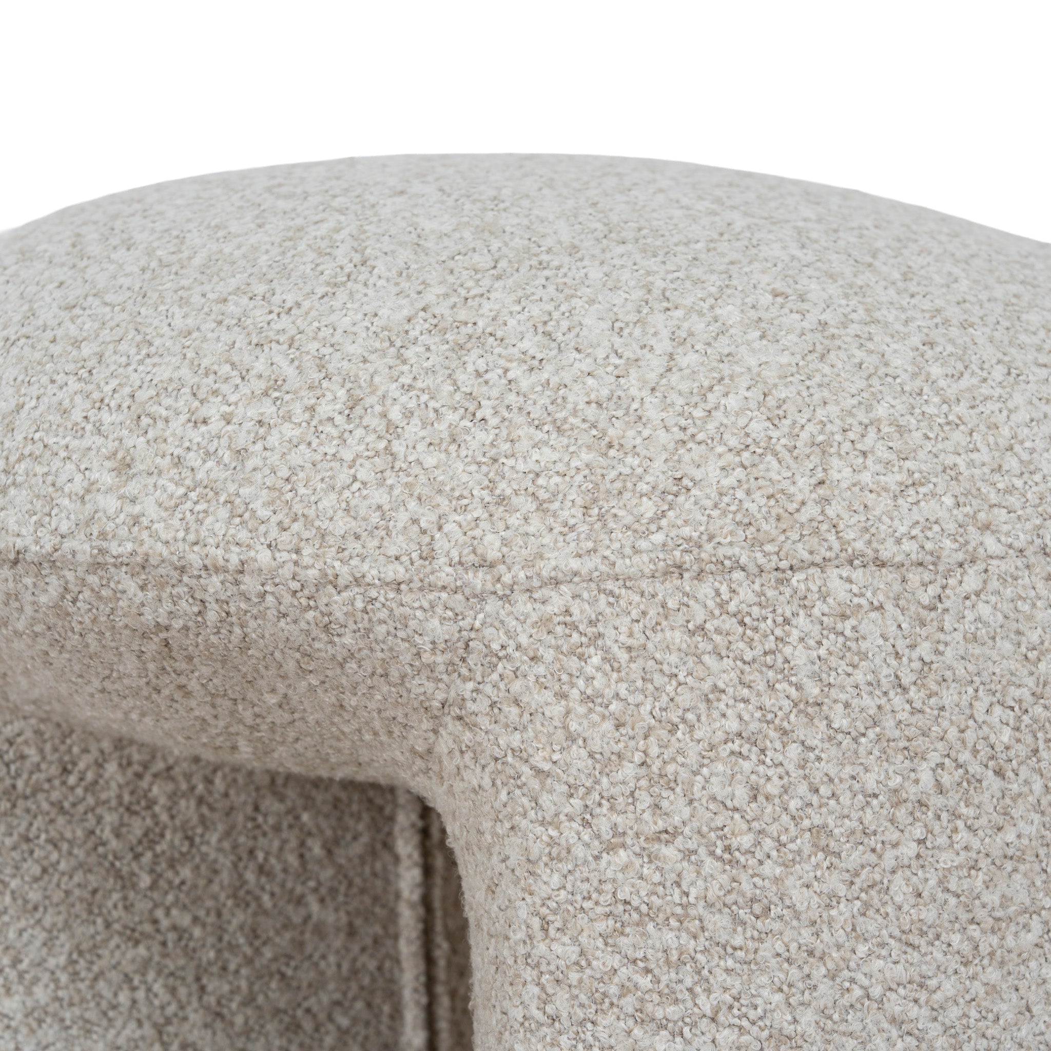 Round Firenze Ottoman- Oatmeal Beige