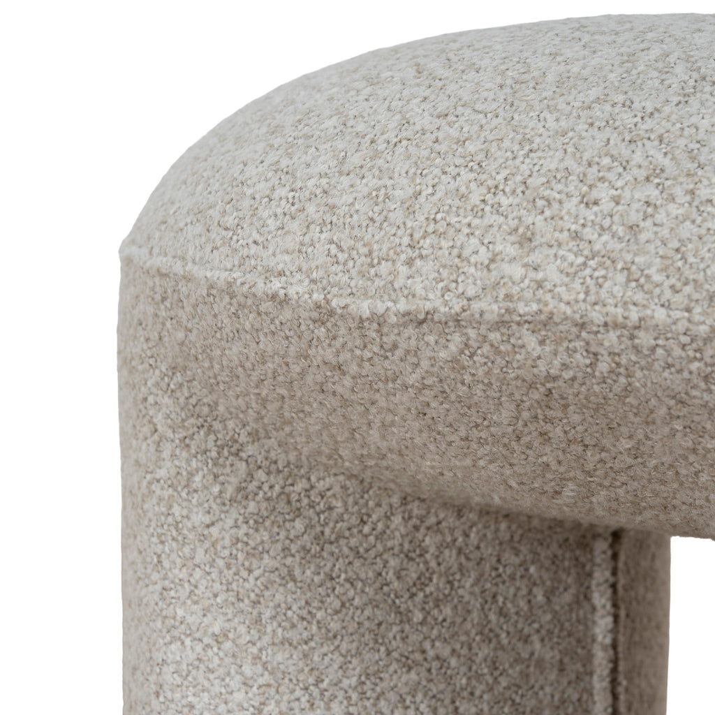Round Firenze Ottoman- Oatmeal Beige