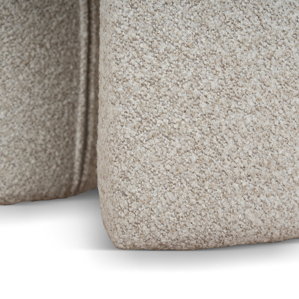 Round Firenze Ottoman- Oatmeal Beige
