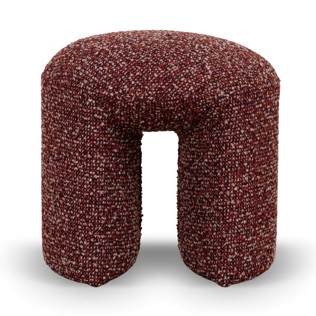 Round Firenze Ottoman- Autumn Red