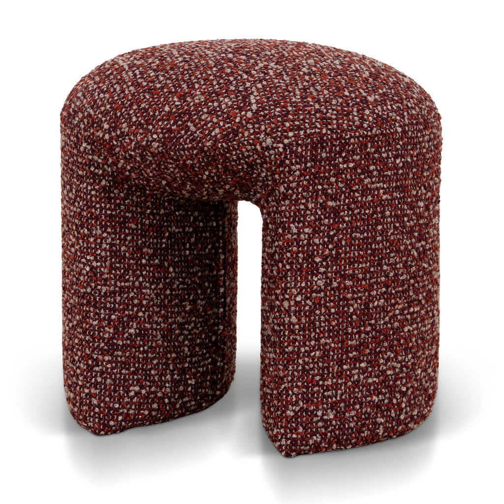 Round Firenze Ottoman- Autumn Red