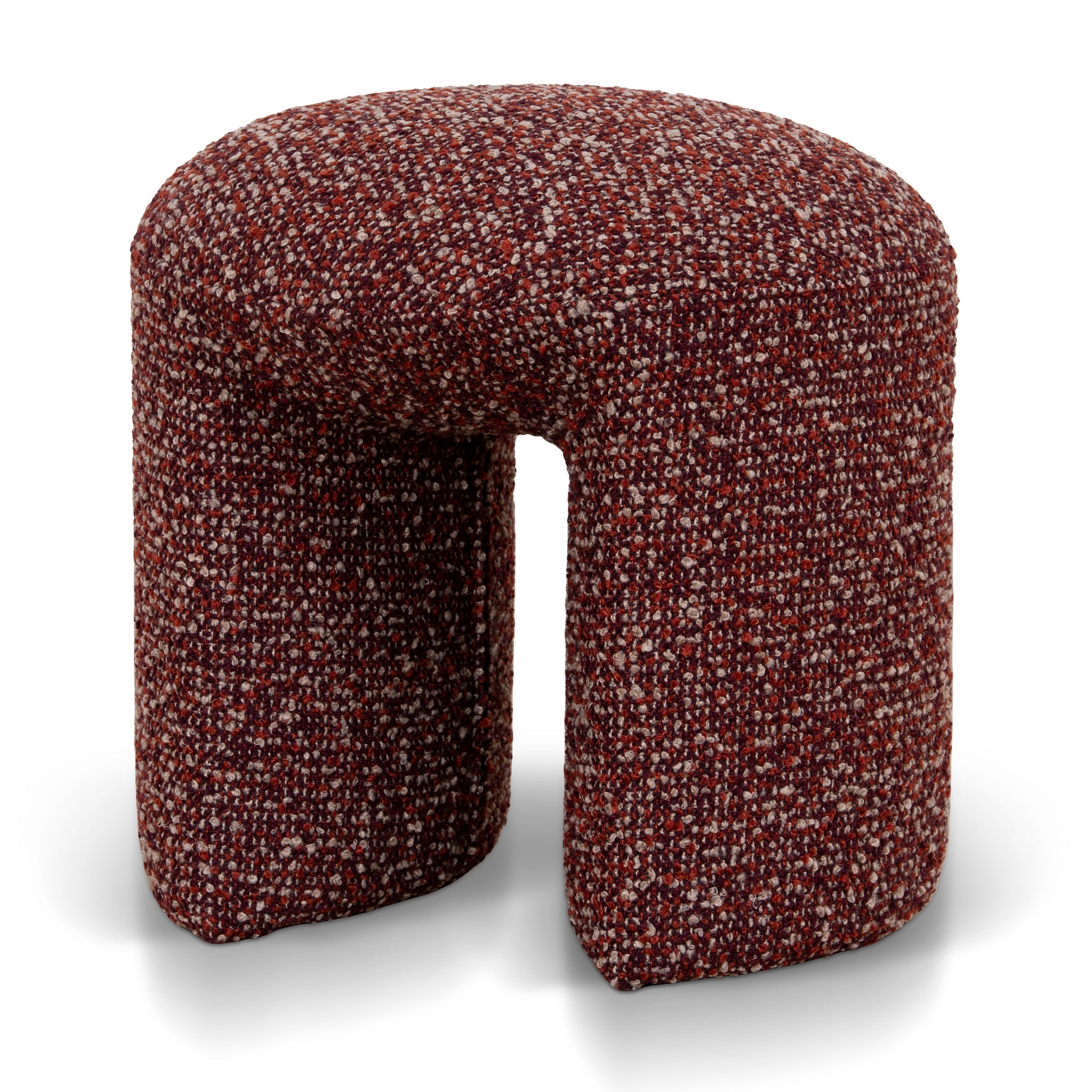 Round Firenze Ottoman- Autumn Red