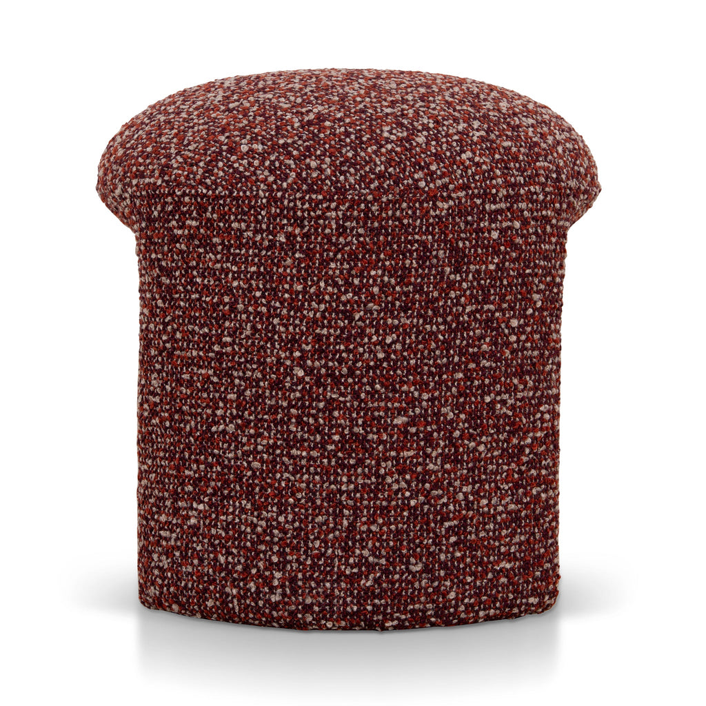 Round Firenze Ottoman- Autumn Red